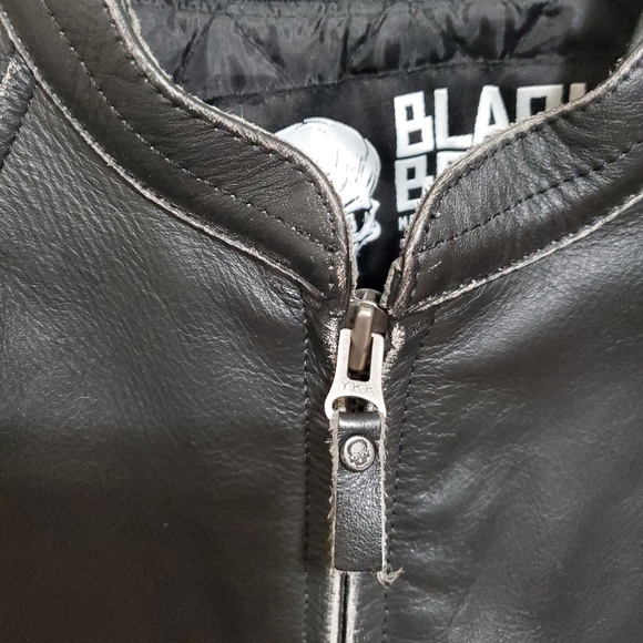 Black Brand motorcycle clothing leather jacket - Picture 4 of 8